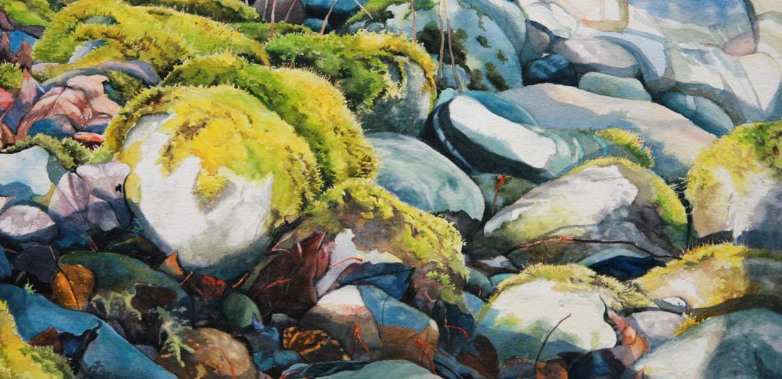 Linda Muttitt Sunlight Beside the River Bank